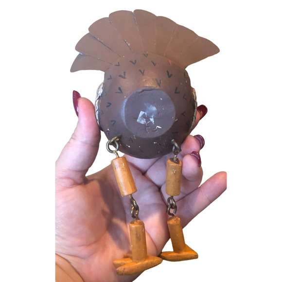 EUC 90s VTG Thanksgiving Fall Turkey Pilgrim Shelf Sitter Figurine Hand Painted - Picture 9 of 10